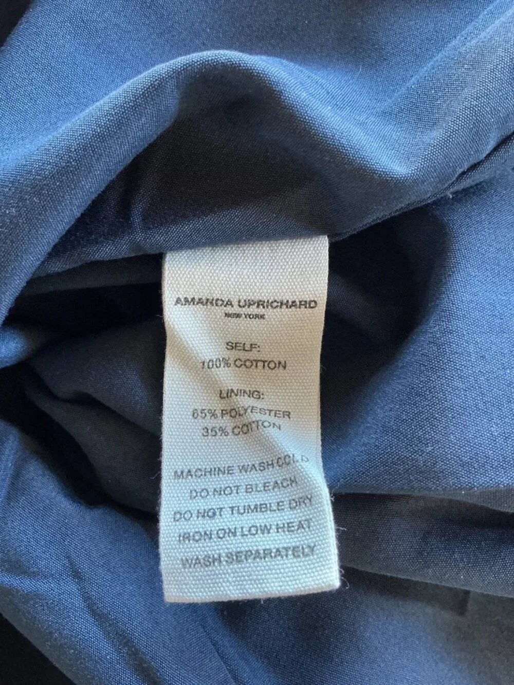 Amanda Uprichard Thalia Denim Dress With Eyelet Belt In Blue Small New With Tags